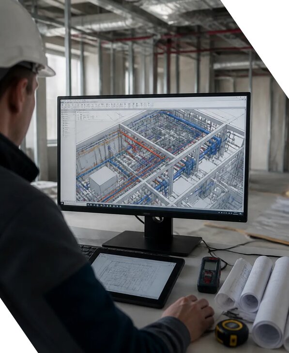 Создание BIM модели инженерных сетей для объектов в Лесосибирске